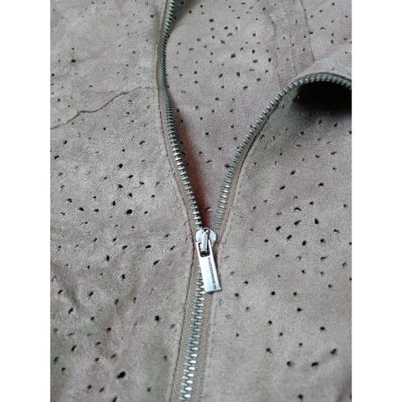 BCBG MAXAZRIA WOMEN SZ S ZIP FRONT DESIMETRICO 3/4 SLEEVE HOLE PUNCHED FABRIC - Picture 7 of 16